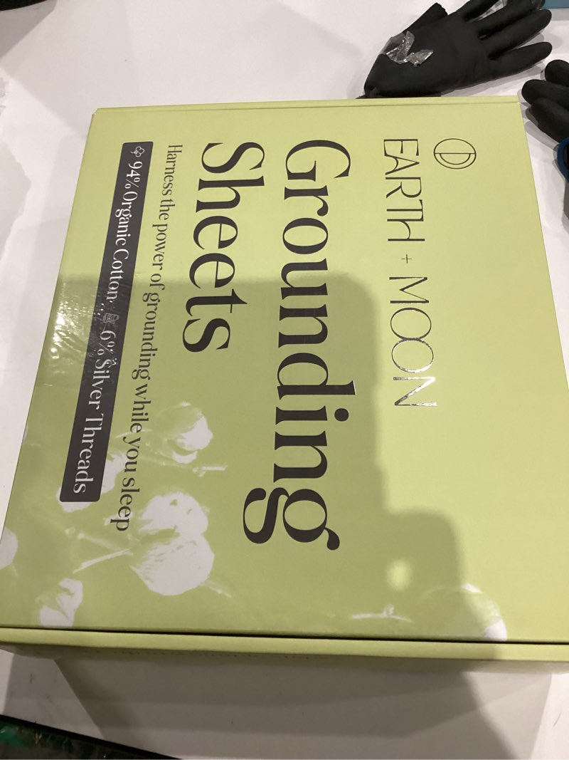 Condition photo showing New/Like New for Earth and Moon Grounding Sheets Queen Size 60x80x15, Soft & Comfortable Fitted Bed Sheet for Restful Sleep, Reduce Pain, Fatigue, Stress, Madew/Organic Cotton & Pure Silver Fiber, Fits Deep Mattress Gray Queen