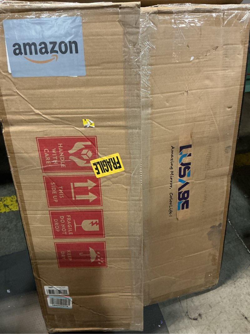 Condition photo showing Good Condition for 36x25 Black Framed LED Bathroom Mirror with Frontlit and Backlit, Lighted Vanity Mirror for Wall, Double Lighting 3 Colors Dimmable, Anti-Fog, Tempered Glass Shatter-Proof (Horizontal/Vertical) Modern 