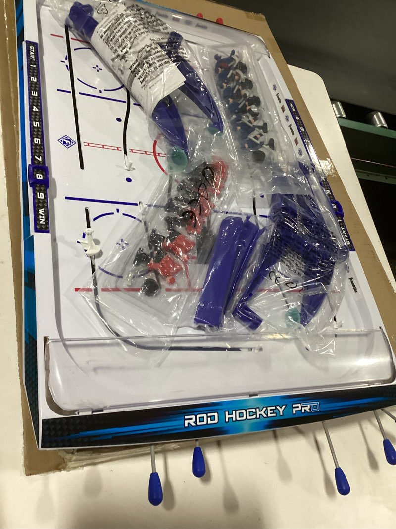Condition photo showing Good Condition for Franklin Sports Tabletop Rod Hockey Game - Gameroom Ice Hockey Table Game for Kids + Adults - Arcade Style Board + Mini Pucks Included