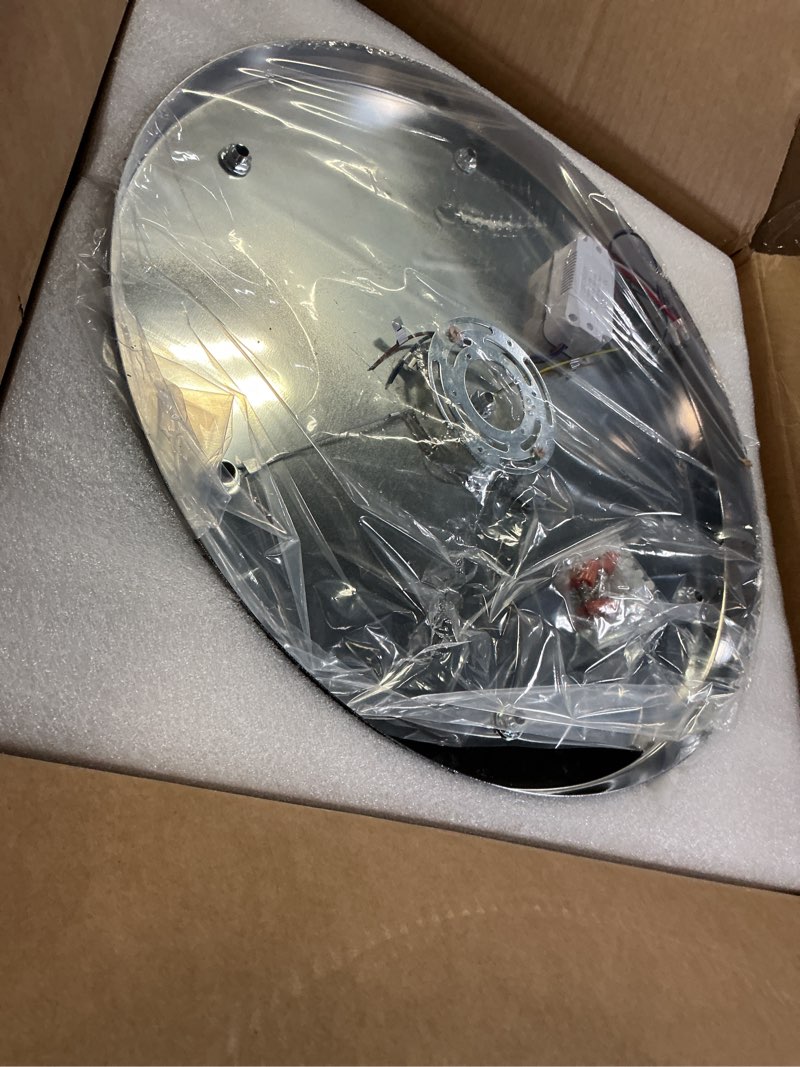 Condition photo showing Good Condition for HOPGGIE 18 Inch Crystal Chandelier LED Ceiling Light Flush Mount Ceiling Light Fixtures Luxury Large Chandelier Light for Living Room Bedroom Dining Room Closet(Cool White) 18"-cool white