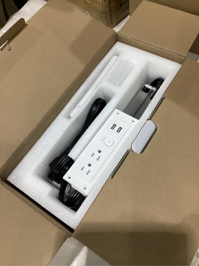 Condition photo showing New/Like New for drawer outlet kit qc18w fast charging station usb power cabinet plug charging strip recessed vanity table box desk nightstand mount organizer, 14 awg power cable for kitchen bedroom-white white (2)ac(2)usb-a