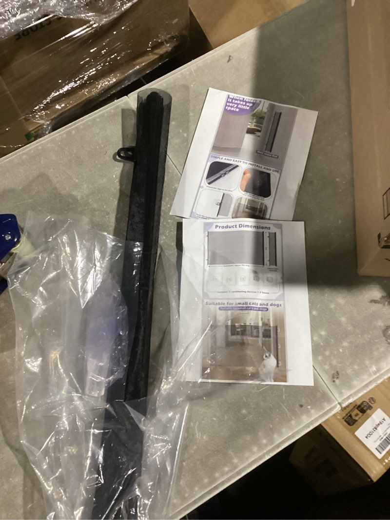 Condition photo showing As Is for (SIMILAR TO AS IS)  Retractable Baby Gate for Doorways and Stairs, Mesh Safety Gate for Pet, Indoor & Outdoor Use, One-Hand Operation, Easy Installation, 33.6\" Tall, Expands to 55\" Wide?Black,33.6\"x55\") 33x55 Inch Black