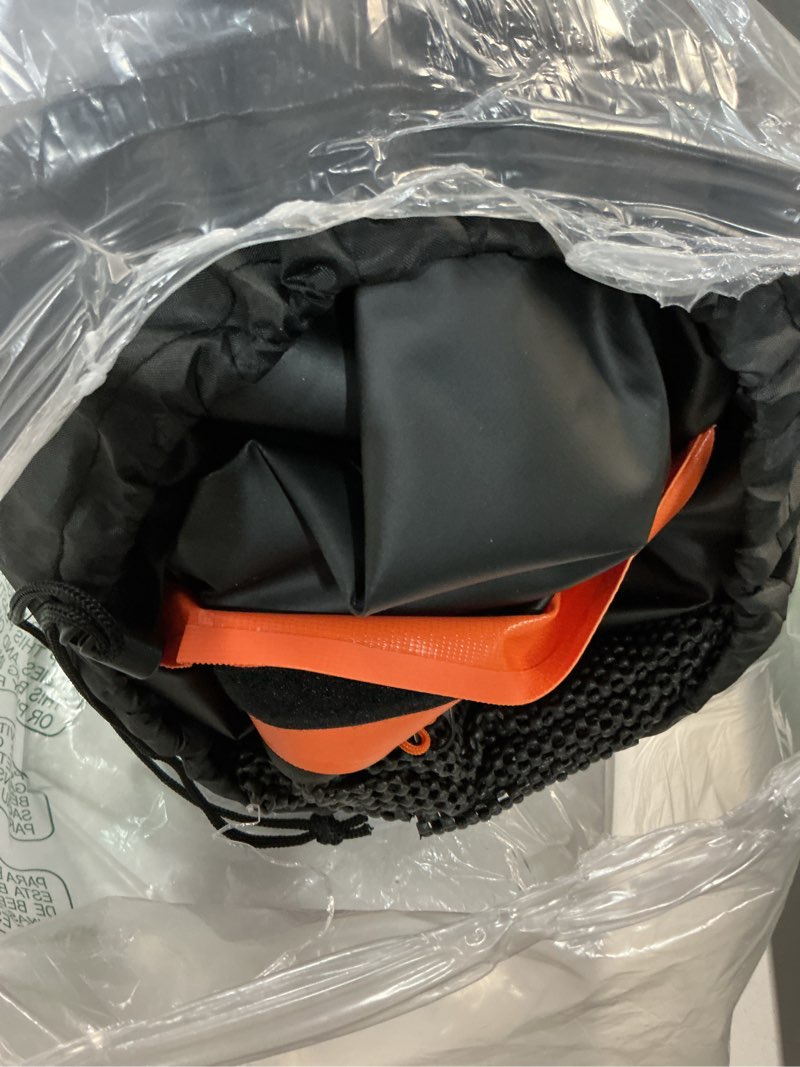 Condition photo showing As Is for sailnovo car rooftop cargo carrier 21 cubic feet, waterproof 1000d pvc car roof bag with anti-slip mat, combination lock, storage bag, door hooks & tie-down strap fit vehicle with/without luggage rack