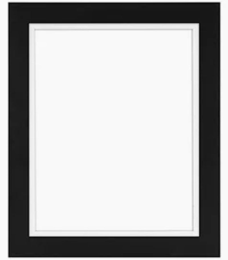 HAUS AND HUES 8x10 Picture Frame with Real Glass and Black Oak Matted to 5x7 - Oak Black Picture Fra