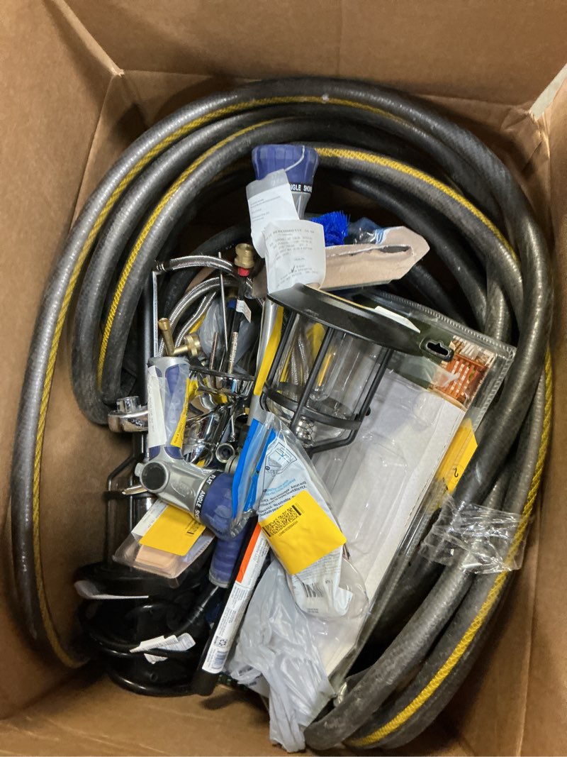 Condition photo showing As Is for assorted home improvement lot (small tools, screw, home accessories, etc.)