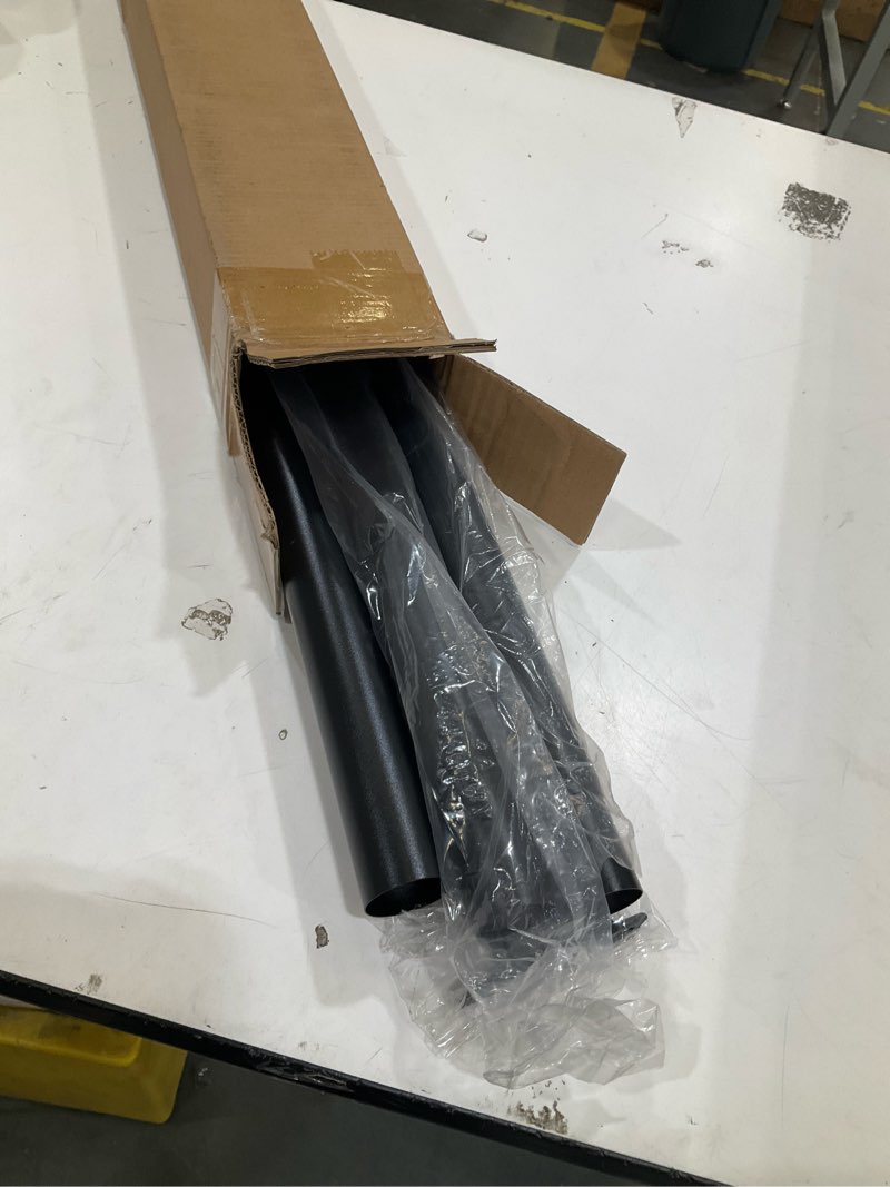 Condition photo showing Good Condition for tension curtain rod 43-124 inches extra long black heavy duty tension rods adjustable curtain rod no drilling spring loaded tension rod for windows patio hold up blackout curtains and non slip 43 to 124 inches black