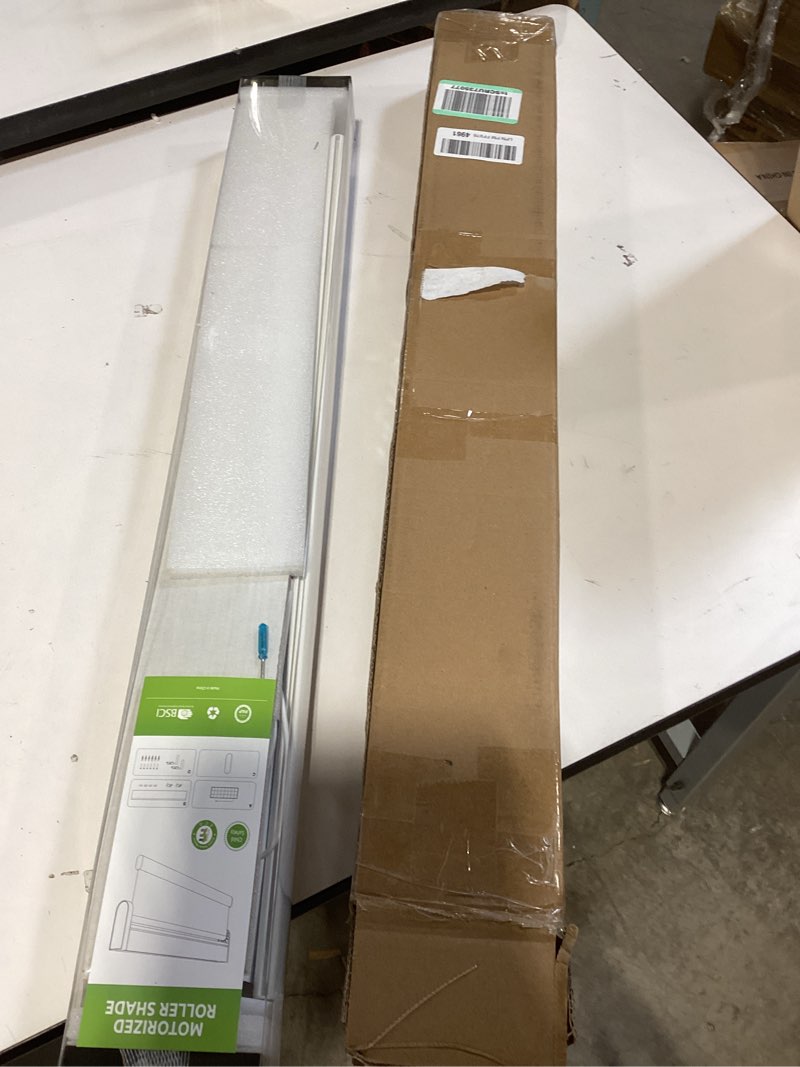 Condition photo showing New/Like New for motorized blinds with remote, [free solar panels] cordless smart blinds with valance cover, blackout electric blinds with remote control, automatic roller shades for windows white 28" w x 72" h white 28"w x 72"h