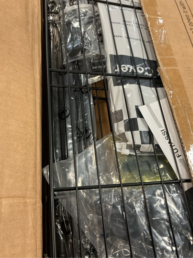 Condition photo showing Good Condition for futassi clothing rack with cover, p1c rolling closets with wheels, metal garment rack for hanging clothes, clothing storage wardrobe with cover, 36.2" w x 16.5" d x 80.5" h, black, load 450 pounds black rack with black cover