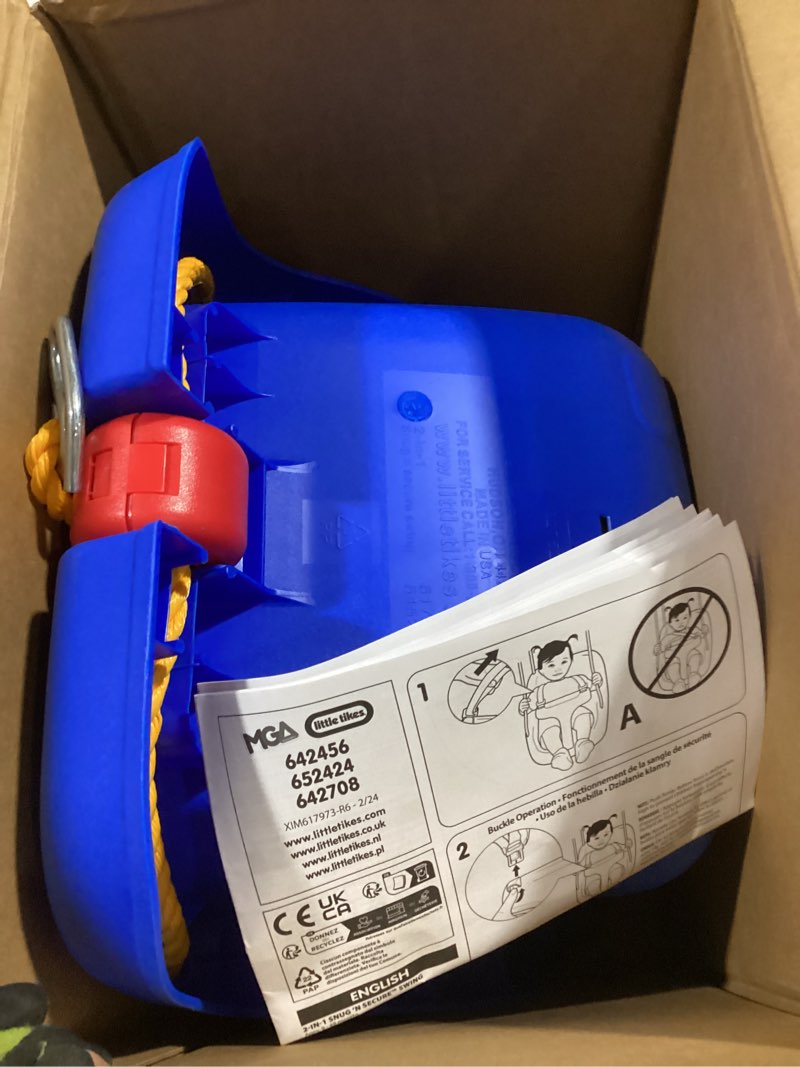 Condition photo showing Good Condition for little tikes 2-in-1 snug  n secure blue swing for baby and toddlers  ages 9 months - 4 years