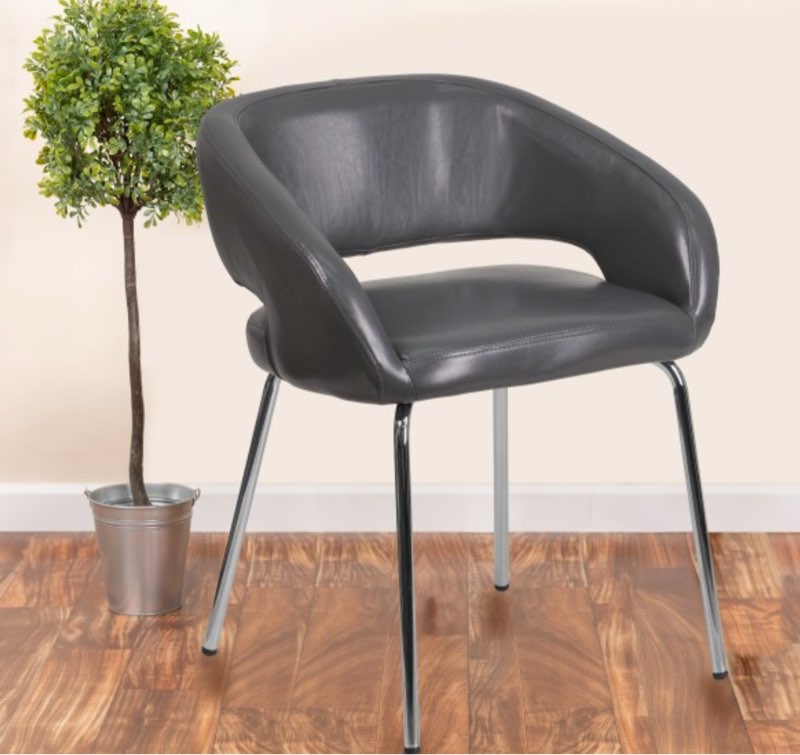 Flash Furniture Fusion Series Contemporary Gray LeatherSoft Side Reception Chair