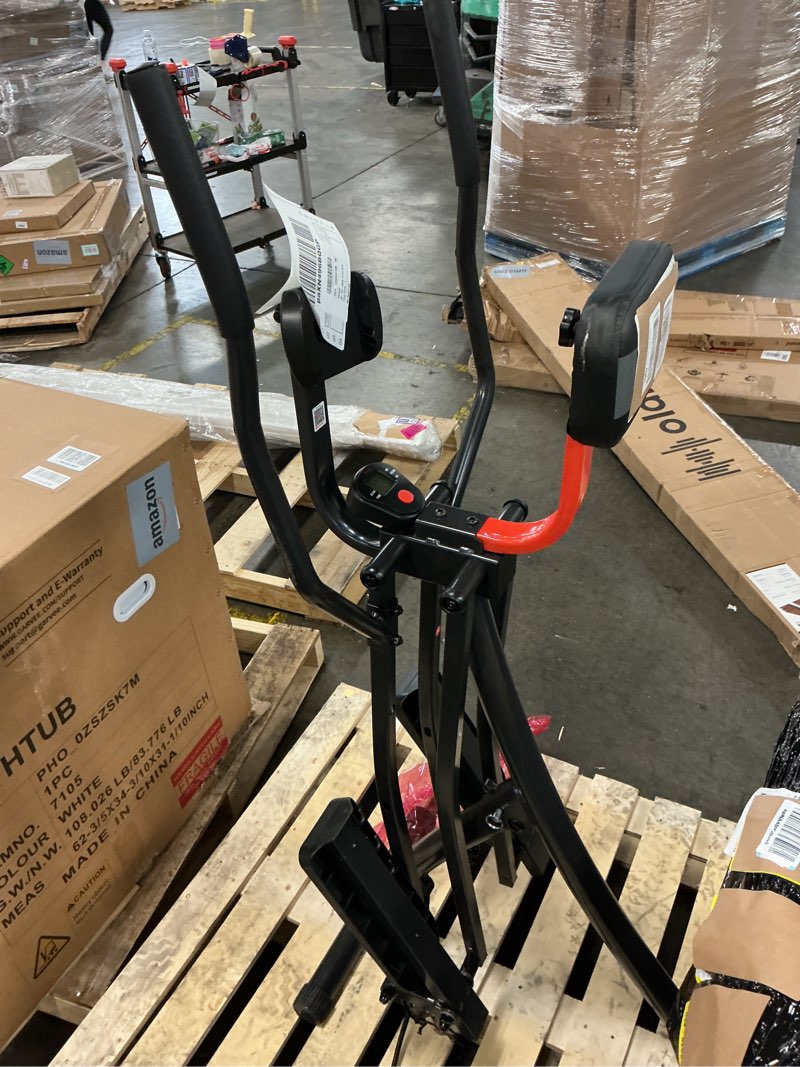 Condition photo showing As Is for Sunny Health & Fitness Foldable Air Walk Elliptical, 30" inch Long Stride Full-Body Cardio Cross Trainer Glide Exercise for Home Office, SunnyFit App via Bluetooth with Optional Adjustable Resistance Smart Pro