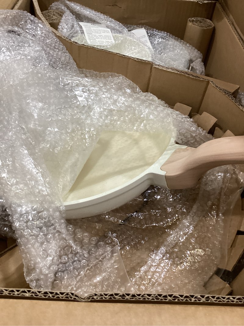 Condition photo showing As Is for CAROTE Pots and Pans Set Nonstick, Cookware Set Induction Kitchen Cooking Set 26cs w/Frying Pans & Saucepans& Grill Pan Cream White 26 Piece