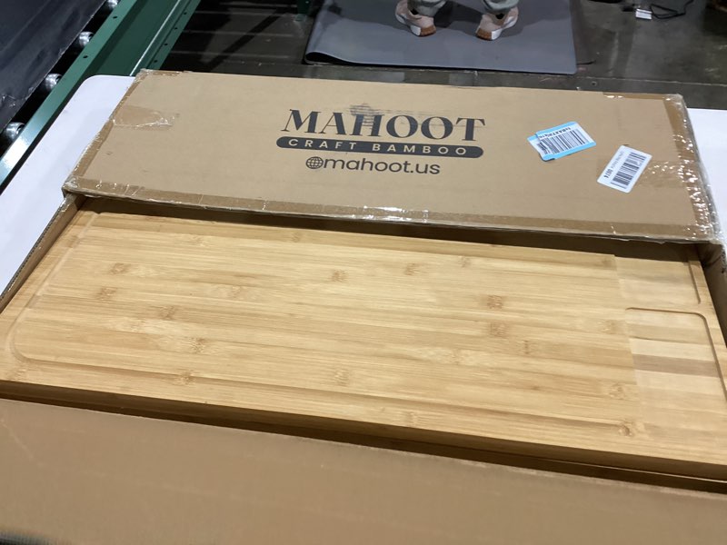 Condition photo showing Good Condition for Extra Large Bamboo Cutting Board – Multi?Purpose Noodle Board & Stove Cover with Detachable Legs, Deep Juice Groove, Butcher Block & Charcuterie Serving Tray for Kitchen or Restaurant, 30 x 21 in