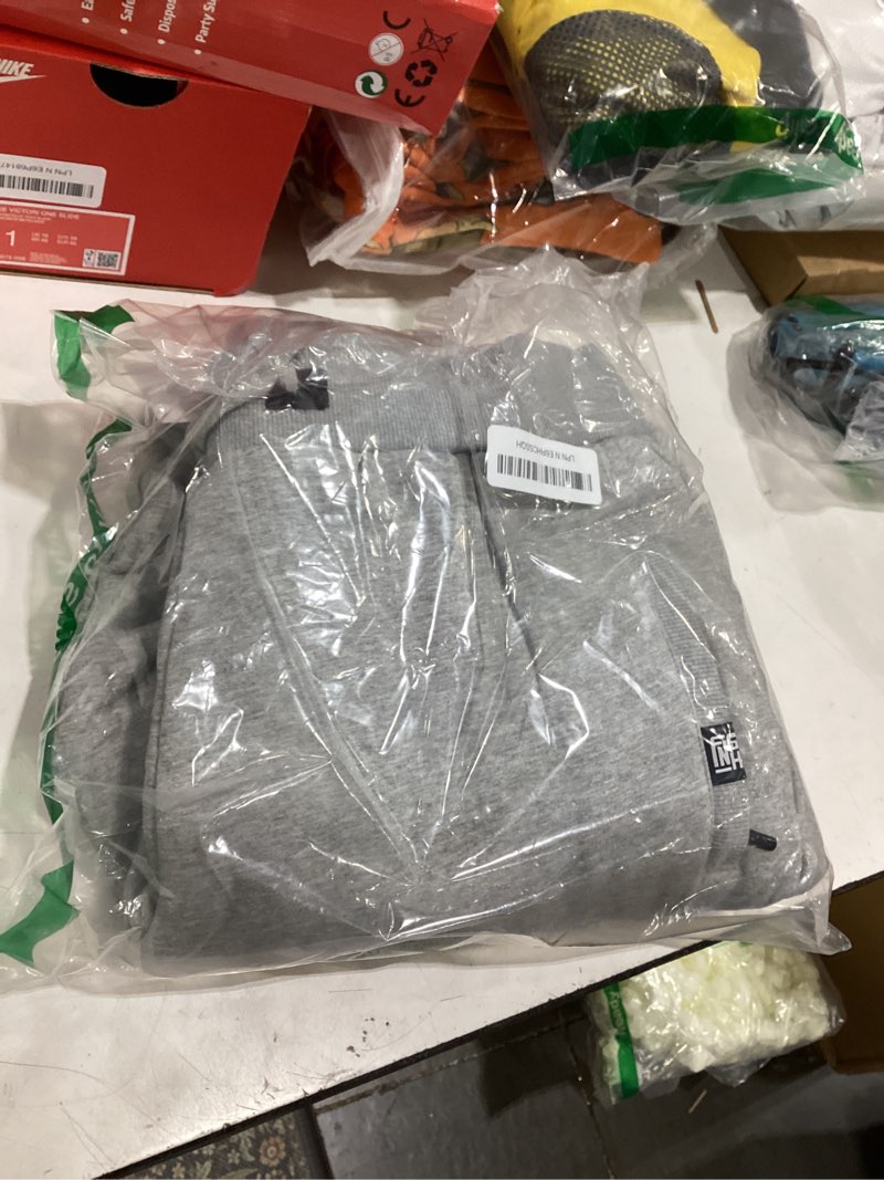 Condition photo showing Good Condition for yeokou mens winter warm sherpa lined active thermal jogger fleece sweatpants pant medium lightgrey-ribbed cuff