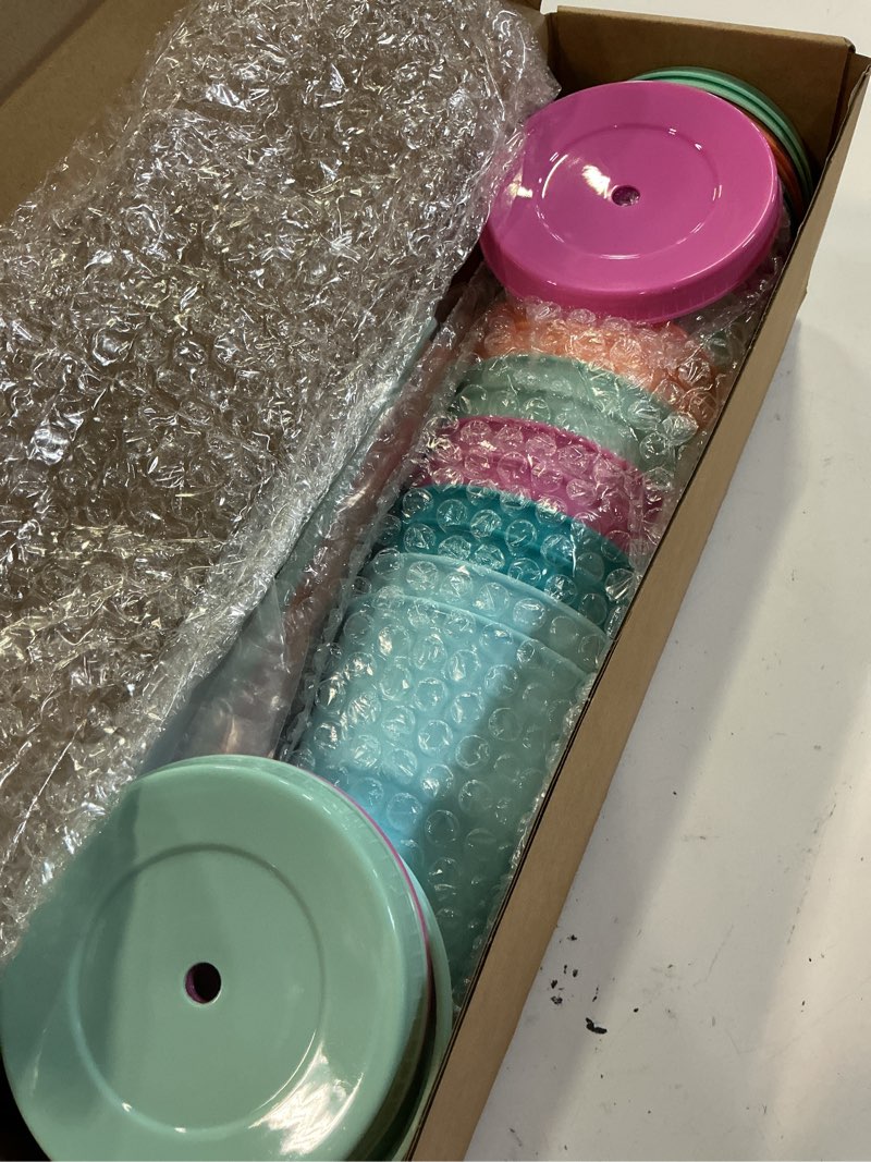 Condition photo showing Good Condition for honeydak 15 pack tumbler with straw and lid bulk cups for gifts water bottle iced coffee travel mug cup reusable plastic tumblers for party birthdays 24-27 oz (macaron color) as pictures shown 15