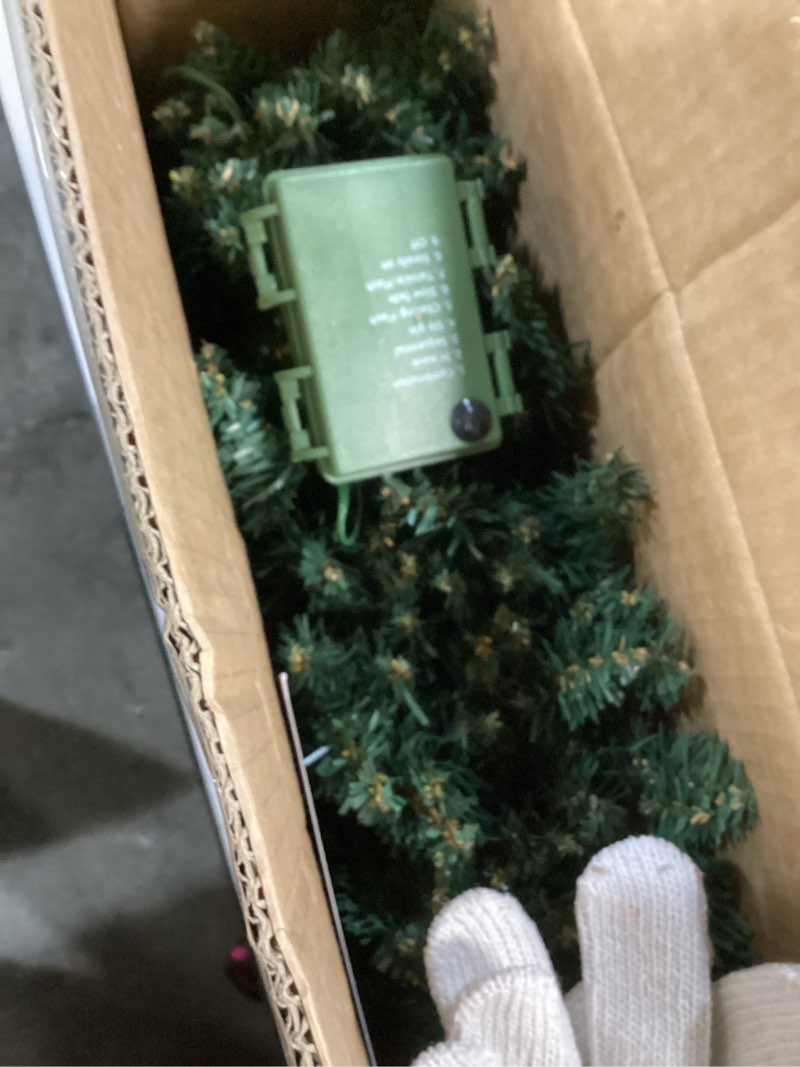 Condition photo showing Good Condition for 9 FT Artificial Norfolk Pine Garlands with Lights, Real Touch Green Greenery Garland for Stairs, Table, Mantle, Wall, Indoor & Outdoor Christmas Decorations 9FT Norfolk Pine Garlands