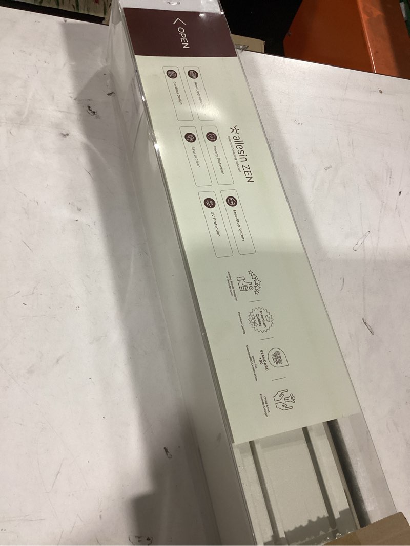 Condition photo showing Good Condition for allesin zen cordless zebra blinds 30" w x 48" h beige, dual layer day and night shades, room darkening blackout & uv protection, child & pet safe, easy install, home office window treatment beige-blackout 30"w x 48"h
