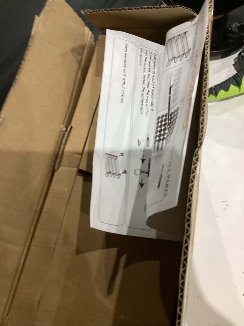 Condition photo showing Good Condition for SpaceAid Spice Rack Organizer with 28 Spice Jars, 386 Spice Labels, Chalk Marker and Funnel Set for Cabinet, Countertop, Pantry, Cupboard or Door & Wall Mount - 28 Jars, 13.4" W × 10.8" H, Black 28 Jars, 13.4"W × 10.8"H Black