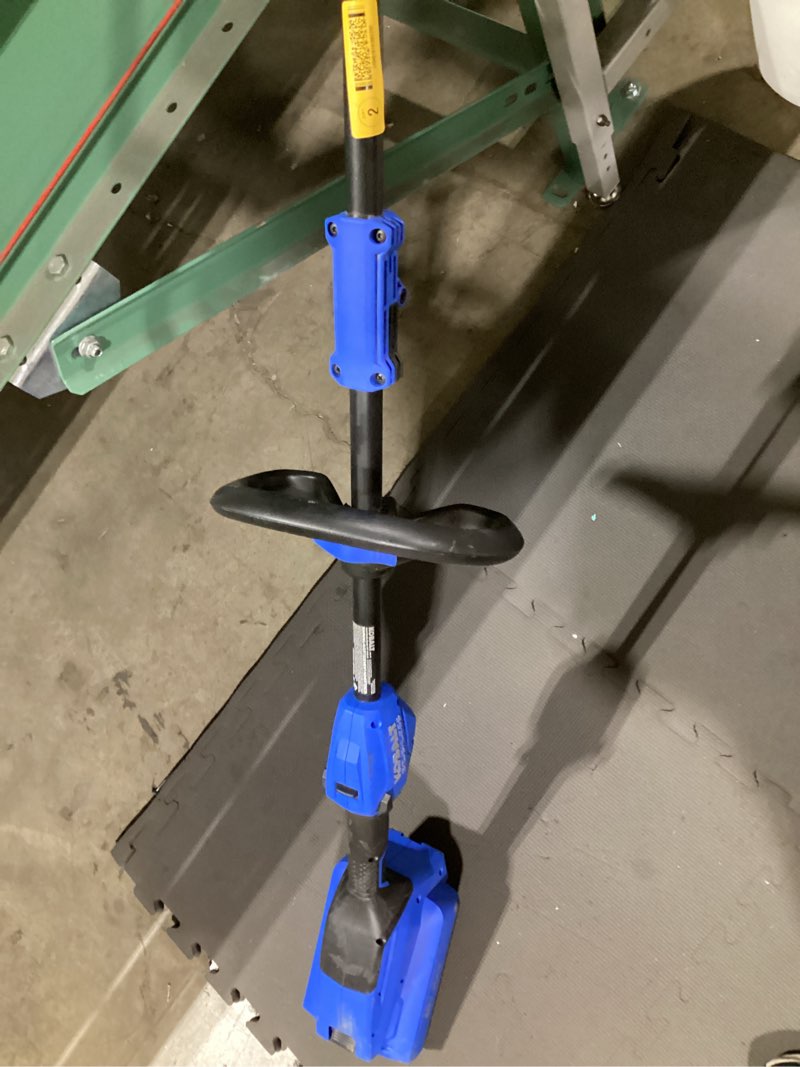 Condition photo showing As Is for as iskobalt 40-volt max 15-in straight cordless string trimmer (4ah battery and charger included)