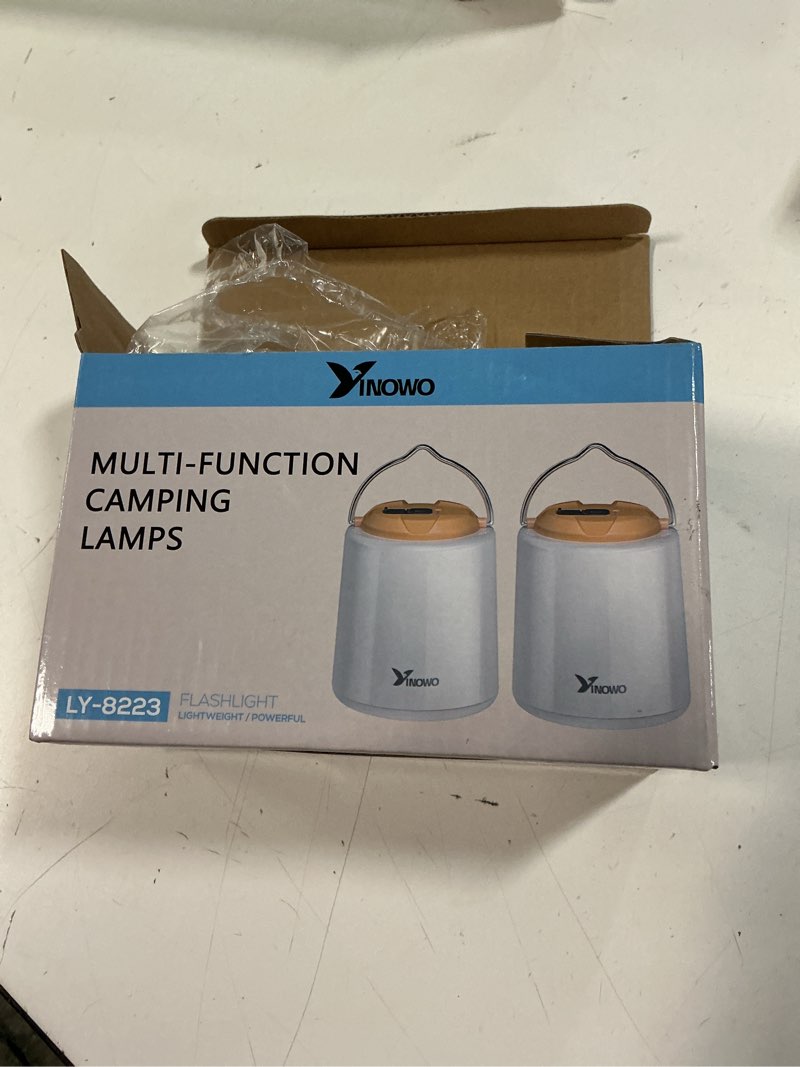 Condition photo showing As Is for (2pcs)portable led lantern | rechargeable camping lantern | outdoor led lantern | 3 gears high brightness lanterns, light modes led 10+ hrs battery life for camping, , fishing, hiking