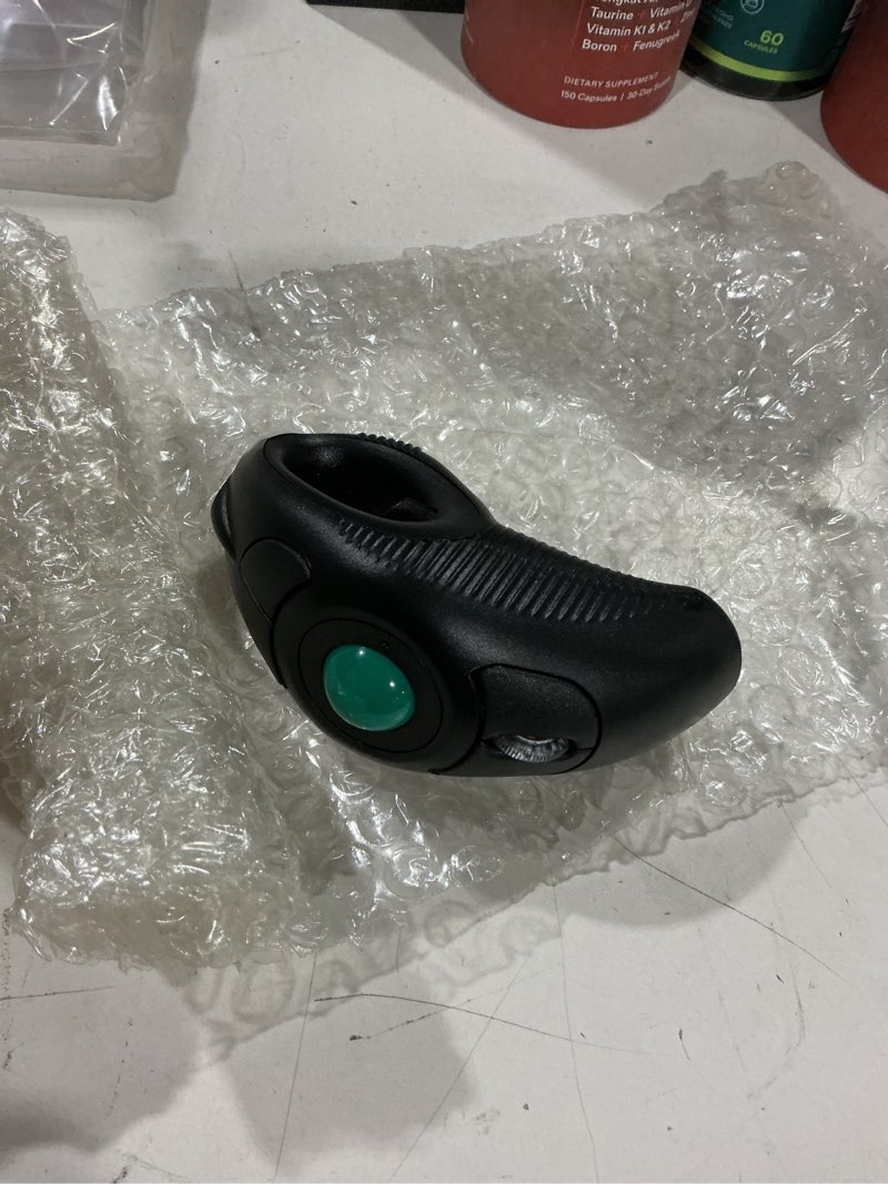 Condition photo showing Good Condition for yumqua finger handheld mouse, trackball mouse wireless, 2.4ghz usb wireless fingertip with roller ball hand held air mice track ball thumb ring mice for pc laptop mac computer