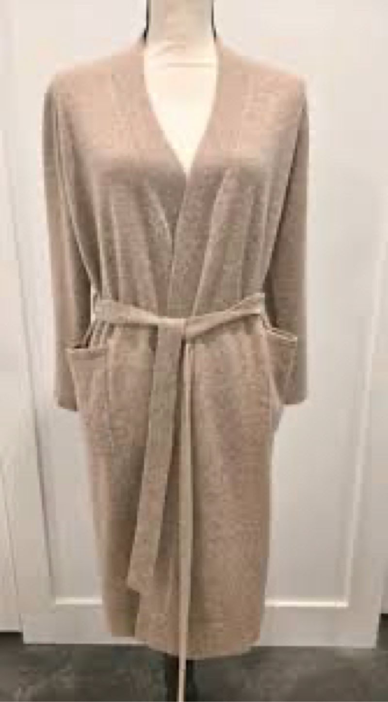nwt quince women's 100% mongolian cashmere robe oatmeal brown tan xs