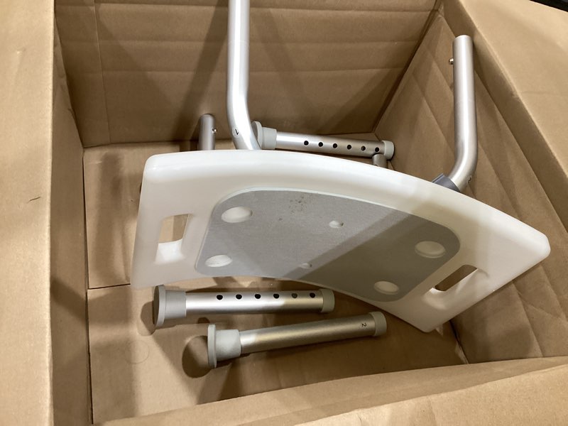 Condition photo showing Good Condition for homland shower chair for inside shower, 400 lbs adjustable shower stool with suction feet, shower seat for inside tub bathroom bench bath chair for elderly and disabled - light gray light gray 400lb