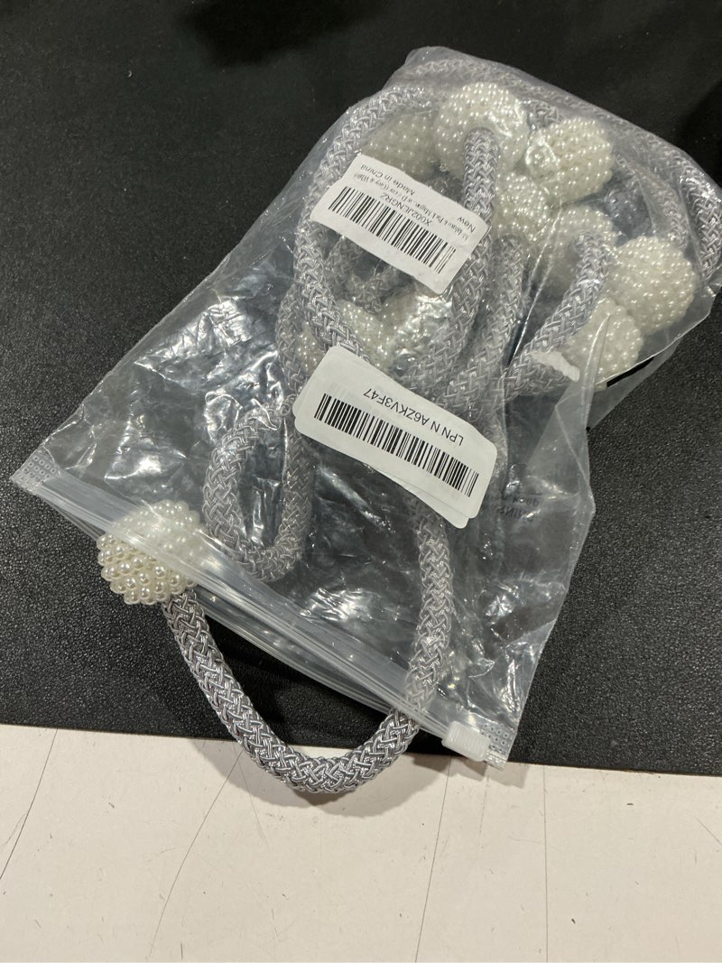 Condition photo showing Good Condition for melaluxe 6 pack magnetic curtain tiebacks, decorative curtain holdbacks for window décor (grey) grey & white 6 pack