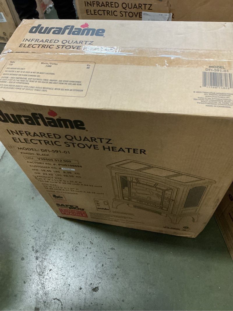 Condition photo showing New/Like New for duraflame Infrared Quartz Electiric Stove Heater - DFI-591-01 - Black