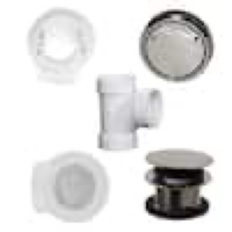 Similar to stock photo… Bathtub Trim with Deep Soak Overflow Cover, Tip-Toe Drain and Sch. 40 PVC Fittings, Polished Nickel