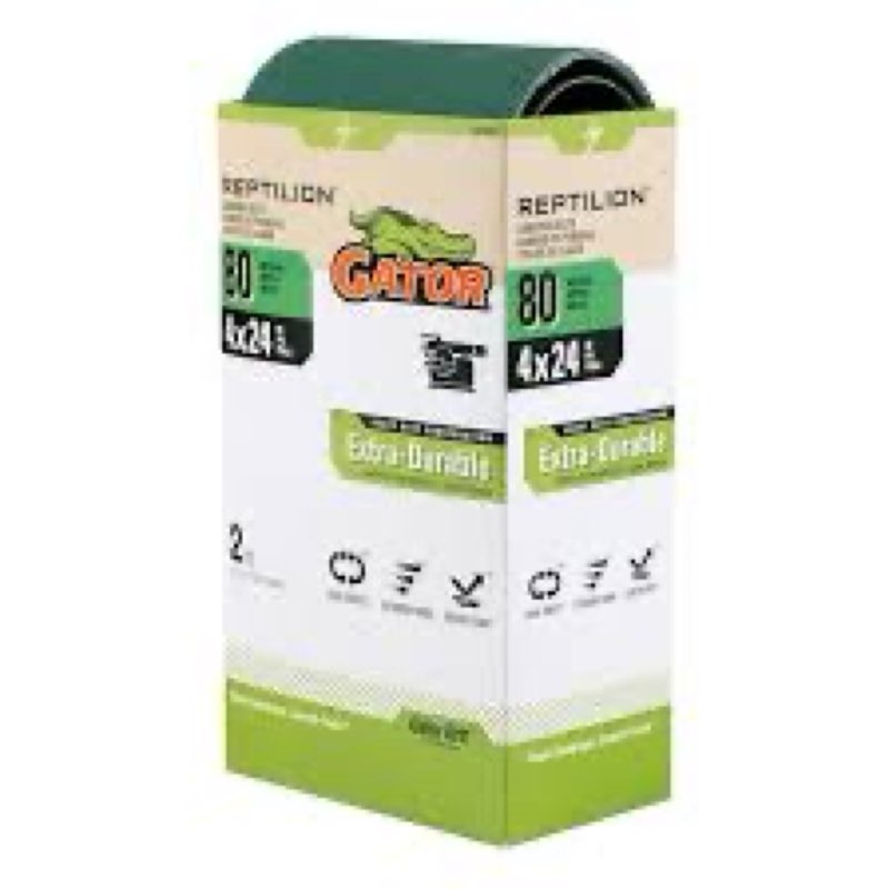Gator Reptilion 2 -Piece Zirconia Alumina 80 -Grit Belt Sandpaper
