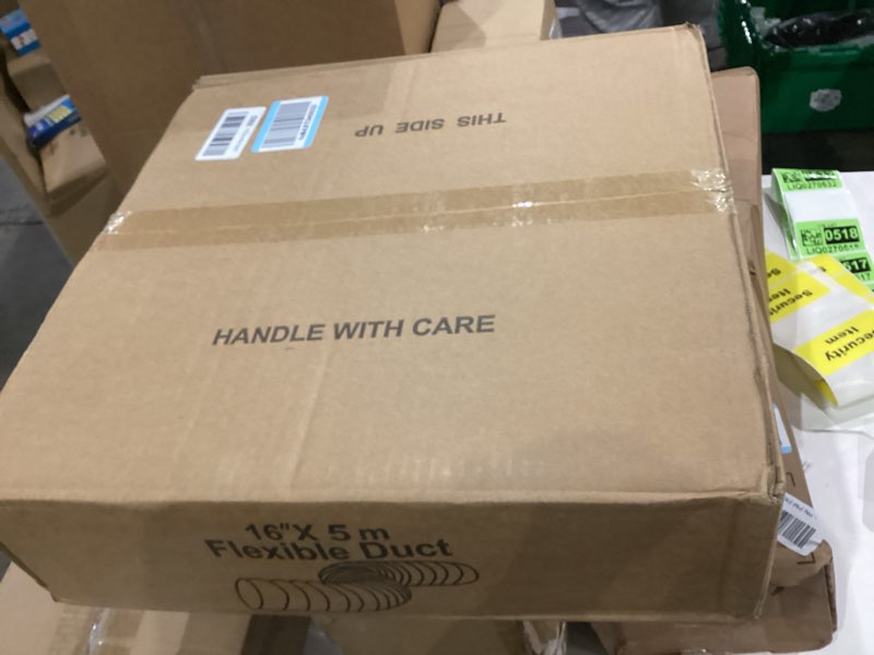 Condition photo showing New/Like New for 16"×16.4FT PVC Flexible Duct Hose, Flame Retardant HVAC Ducting with Adjustable Rope, D Hook & Steel Support for Ventilation, Exhaust, Drying, and Cooling Applications 16in x 16.4ft