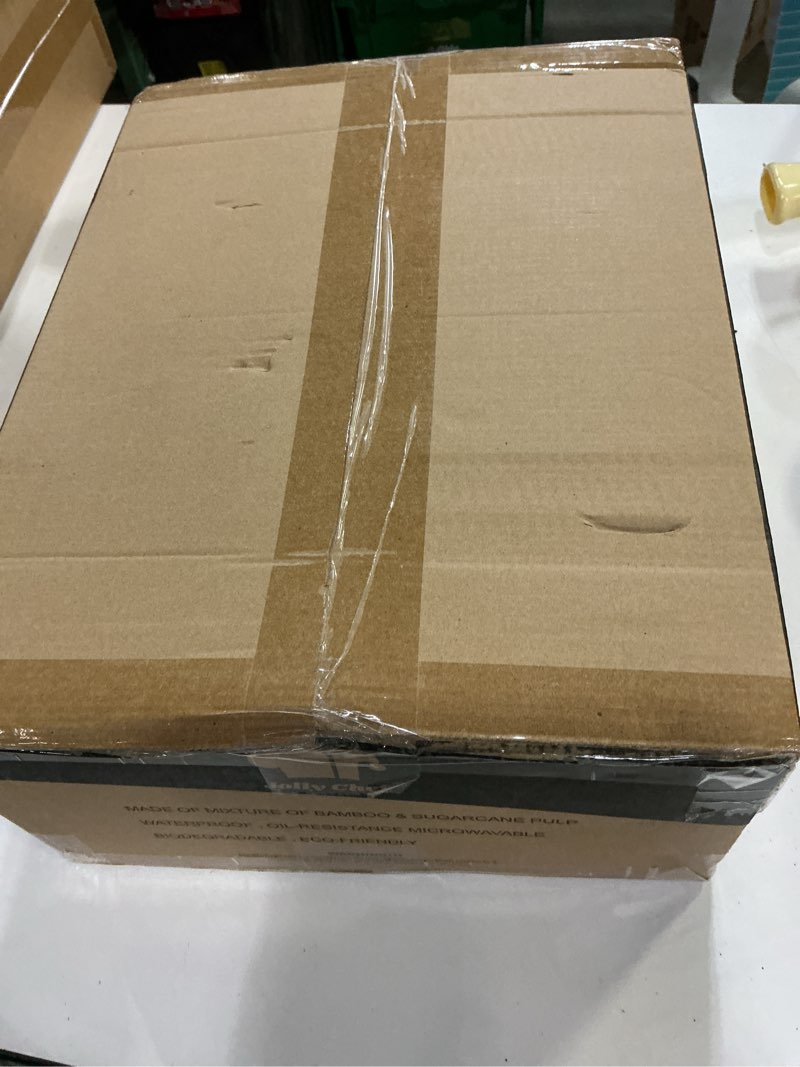 Condition photo showing New/Like New for JOLLY CHEF Clamshell Take Out Food Containers, [6 * 6" 200-Pack] To Go Containers Disposable, Sugarcane To Go Boxes for Thanksgiving, Salad,Lunch White-6in