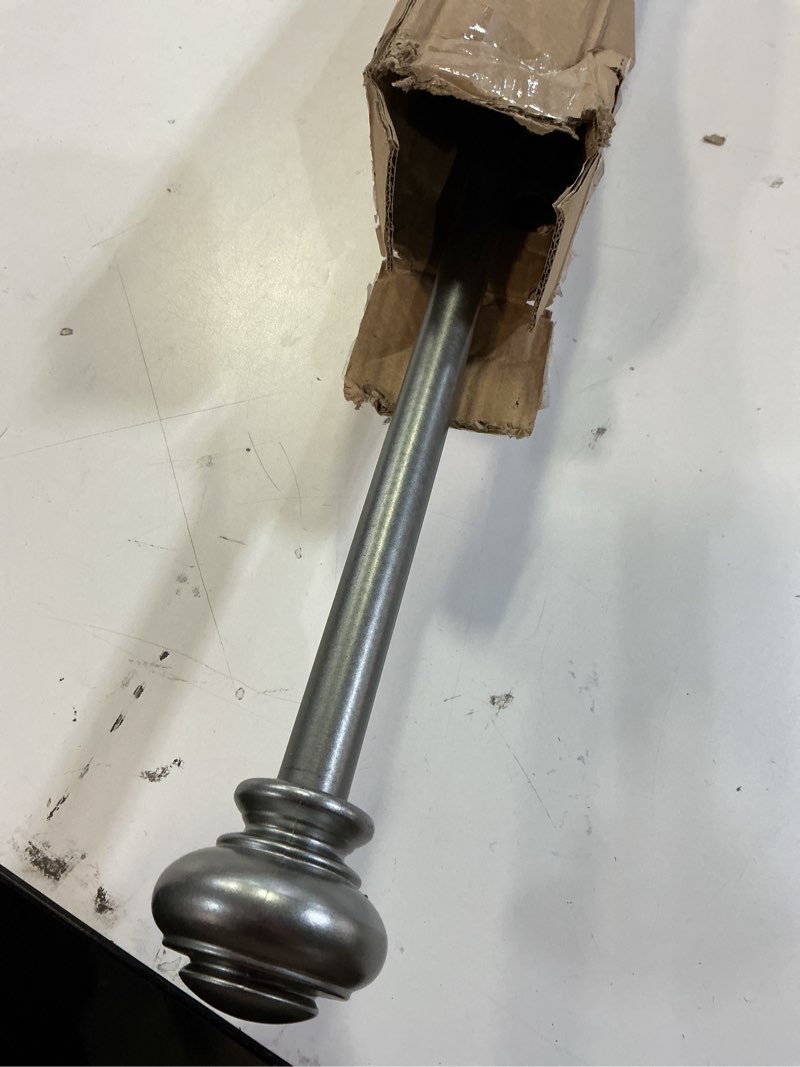 Condition photo showing Good Condition for H.VERSAILTEX Window Curtain Rods for Windows 66 to 120 Inches Adjustable Decorative 3/4 Inch Diameter Single Window Curtain Rod Set with Classic Finials, Pewter 66"-120" Pewter