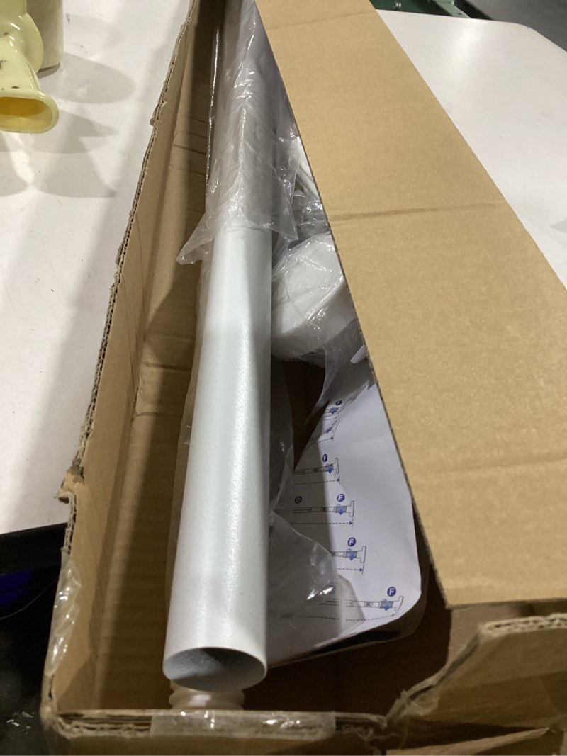 Condition photo showing Good Condition for white tension curtain rods 41-146 in extra long outdoor patio curtain rods no drilling adjustable heavy duty tension rods for windows bathroom living room curtains, rod diameter 1.26in