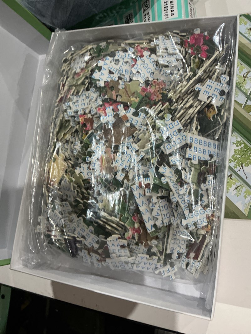 Condition photo showing Good Condition for colorful abstract cat jigsaw puzzles 1000 pieces for adults -challenging rainbow point cat art, premium matte finish, 27.56 x 19.68 inches, perfect for game nights