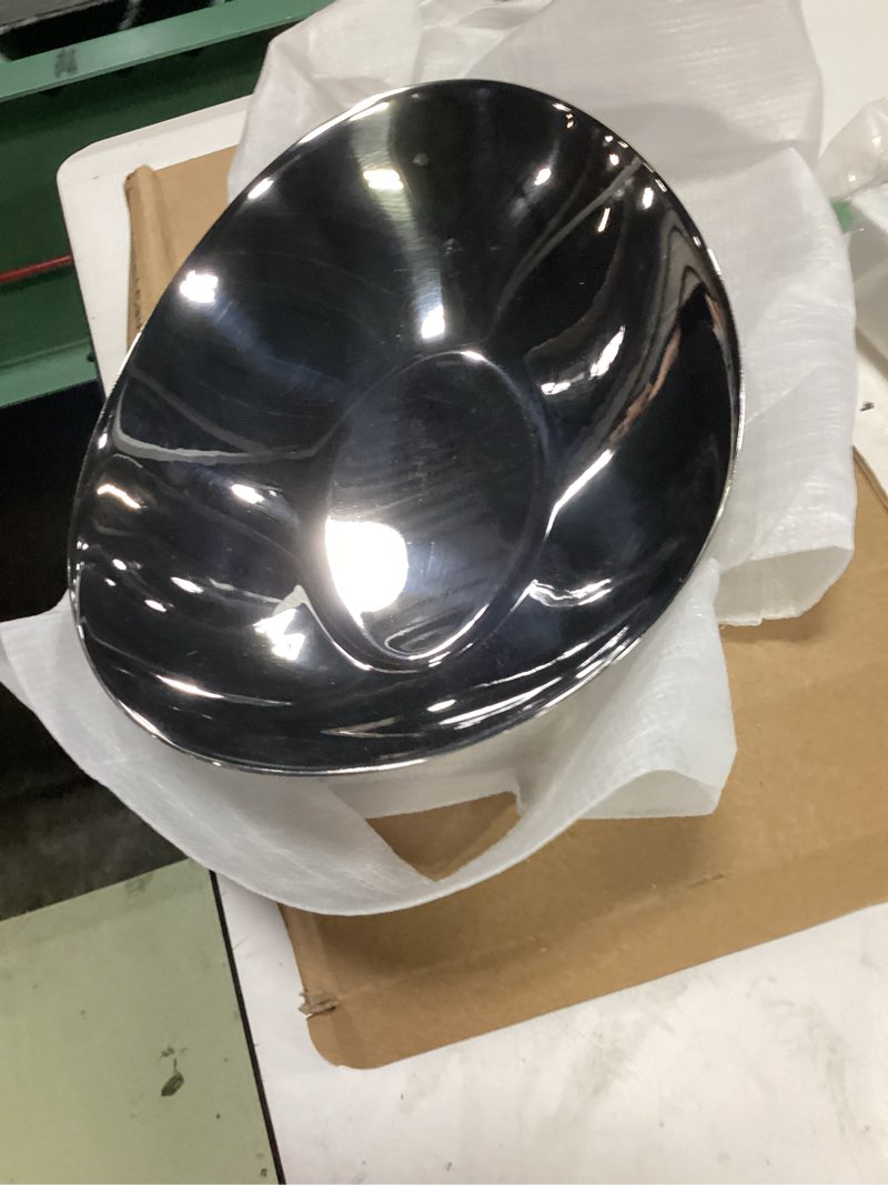 Condition photo showing Good Condition for modern mirror polished stainless steel decorative oval bowl, multipurpose bowl for kitchen counter, coffee table centerpiece, elegant home decor accent for living room, entryway