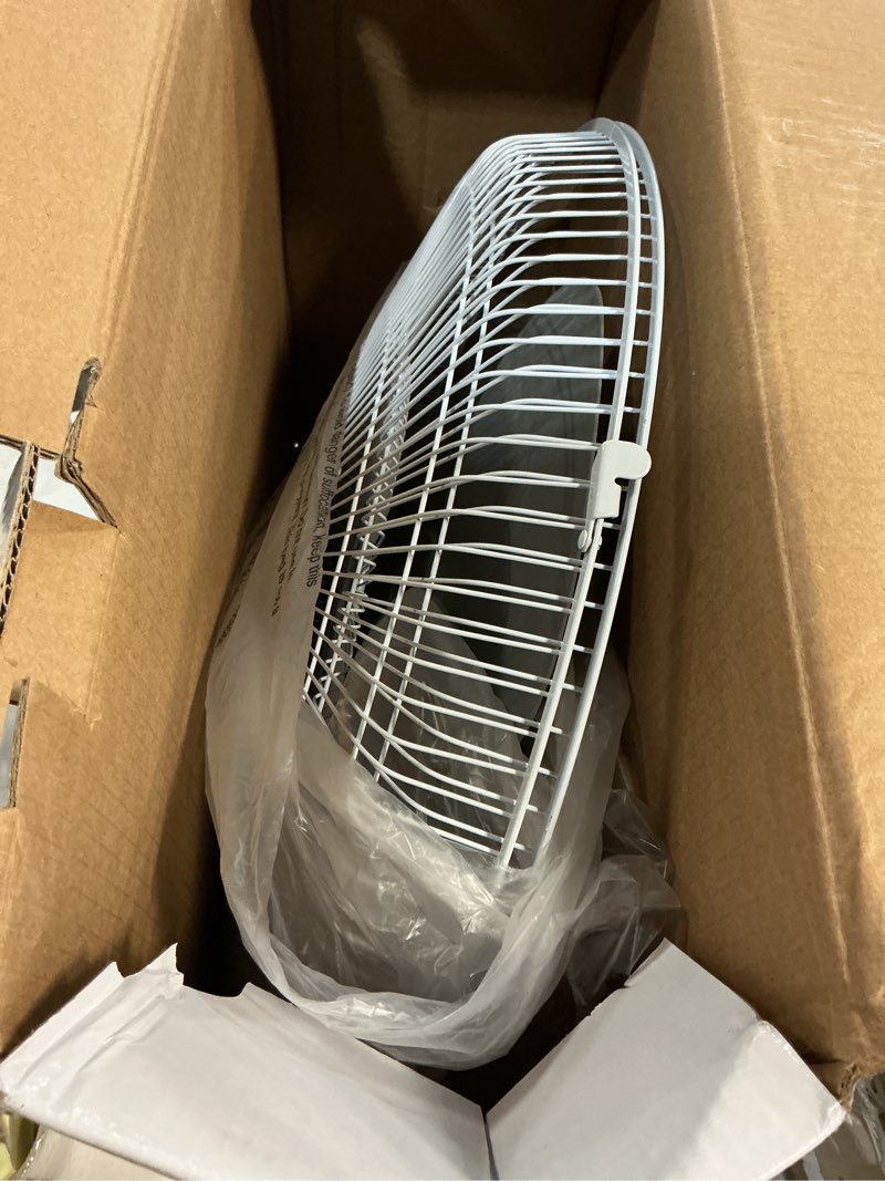 Condition photo showing Good Condition for comfort zone 16-inch fan with remote control – quiet 3-speed oscillating indoor fan with 90° wide-angle airflow, timer & sleep modes – space-saving wall fan for bedroom, home gym & office, white 16" with remote