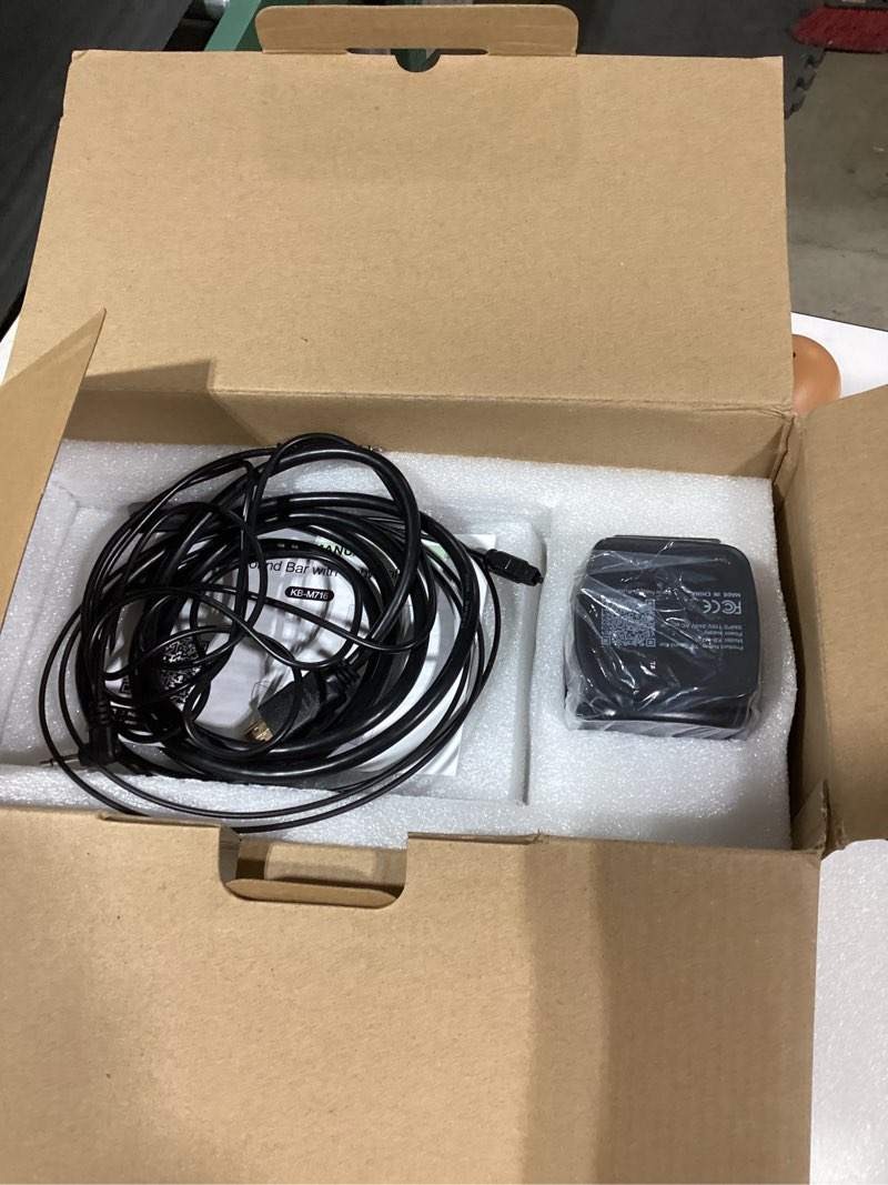 Condition photo showing As Is for Home Theater Sound Bar Subwoofer, Sound Bar Bluetooth Surround Speakers, TV Speakers Sound Bars Bluetooth Hdmi(ARC) Optical Coaxial AUX USB 2.1ch Home Audio Sound System TV PC Wall Mount, Black