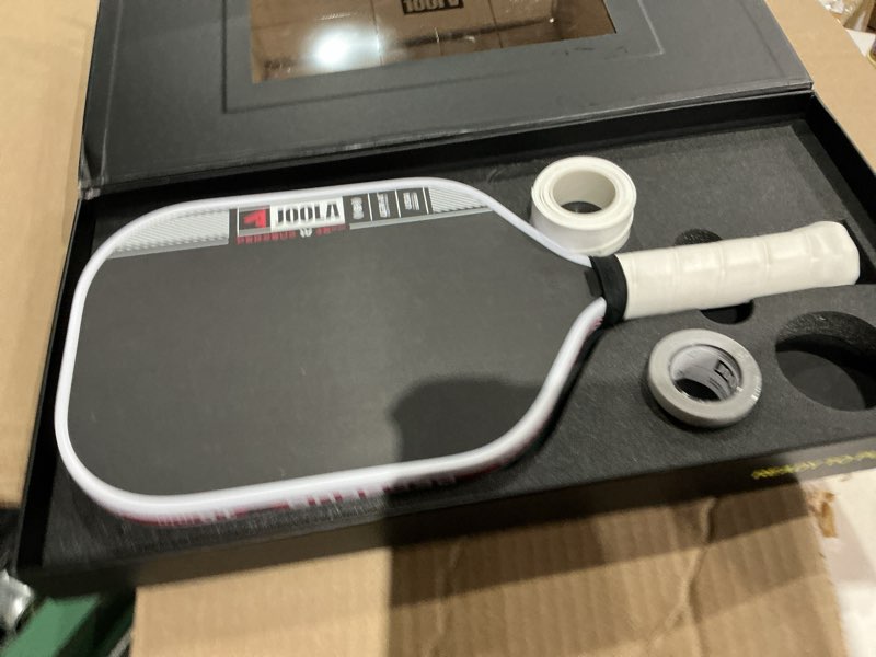 Condition photo showing As Is for similar))pickleball paddles, carbon fiber pickleball paddle with a 16mm shark power polymer c))ore, the pickleball rackets designed for ultimate spin & consistency 16mm standard gray - carbon fiber