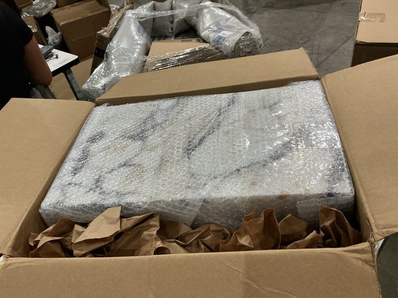 Condition photo showing Good Condition for luxury marble side table,square end table for modern sofa and bed, living room, sofa, bedroom?calacatta viola? calacatta-viola 11.8"l x 11.8"w x 19.6"h