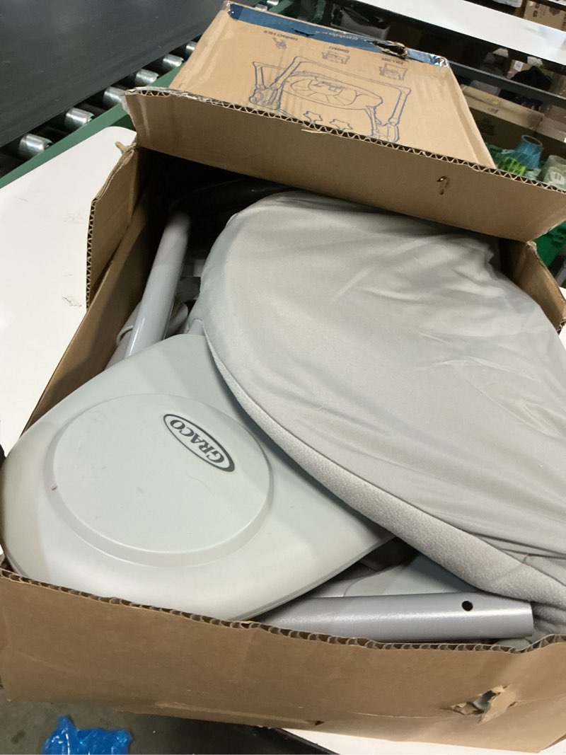 Condition photo showing Good Condition for Graco Slim Spaces Compact Baby Swing, Space Saving Portable Bay Swing with Height Adjustable Legs & Soft Toys, Reign