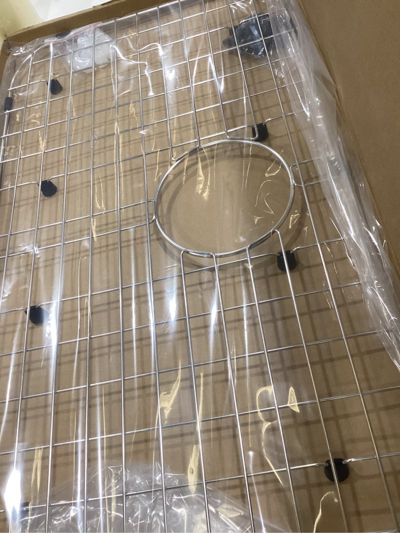 Condition photo showing Good Condition for Serene Valley Sink Protector Grid 26-1/16" x 14-1/16", Rear Drain with Corner Radius 3-1/2", 304 Stainless Steel Material NLW2614R
