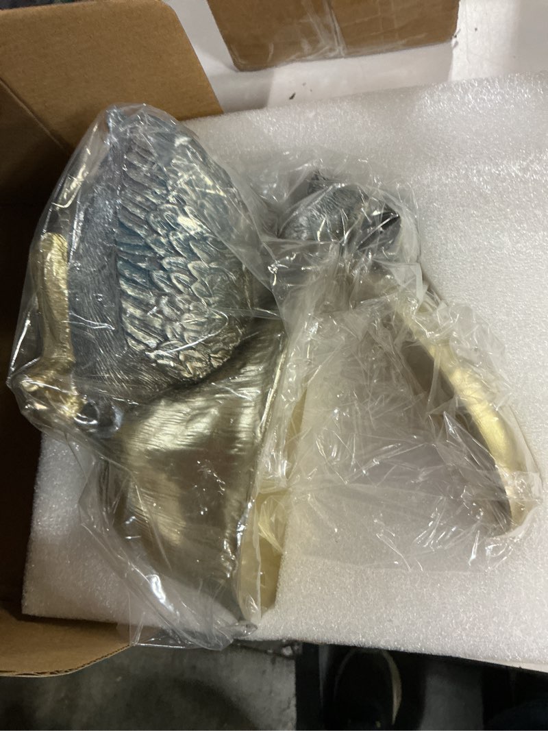 Condition photo showing New/Like New for pelican key holder statues,fun animal hippo candy dish,candy dish for office desk unique,modern key holder for pelican figurine,suitability desk candy bowl and entry table decor items(silver