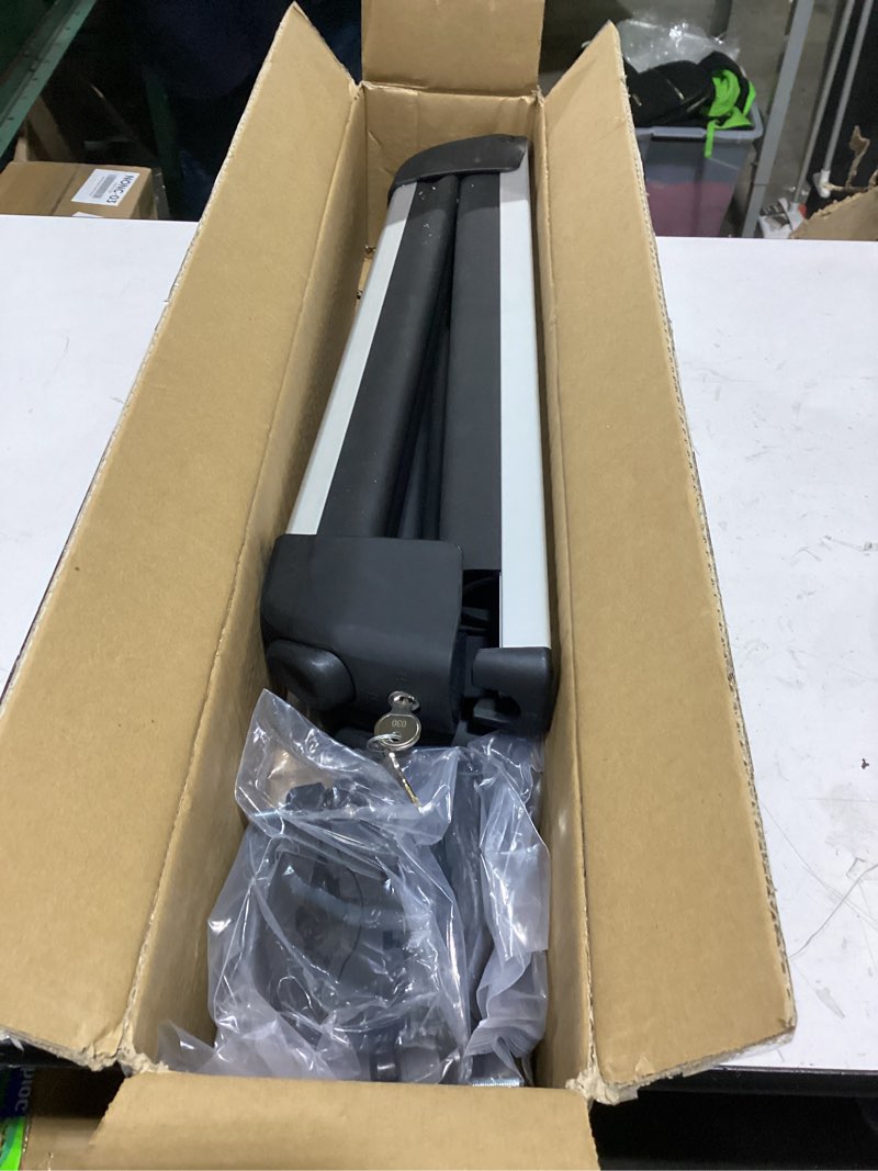 Condition photo showing New/Like New for ski and snowboard roof racks, ski roof racks with anti-theft lock racks carrier for snowboard universal ski top holder fits for square/aero/oval cross bars, sliver, small silver 16.3 inch