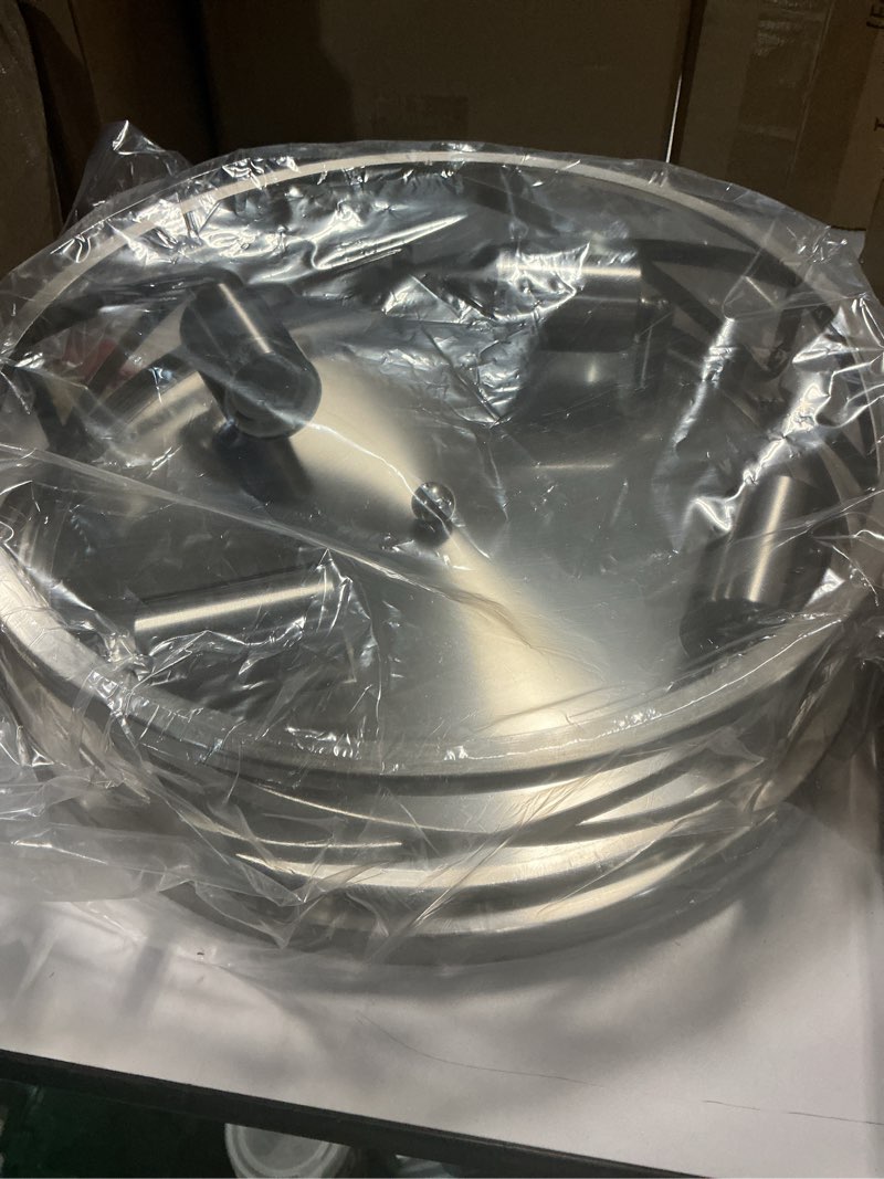 Condition photo showing Good Condition for 2 Pack Close to Ceiling Light Fixtures, 3-Lights Brushed Nickel Flush Mount Ceiling Light, 13 Inch Indoor Metal Cage Semi Flush Mount Ceiling Light for House Bedroom Laundry Hallway Kitchen 2-PACK Brushed Nickel