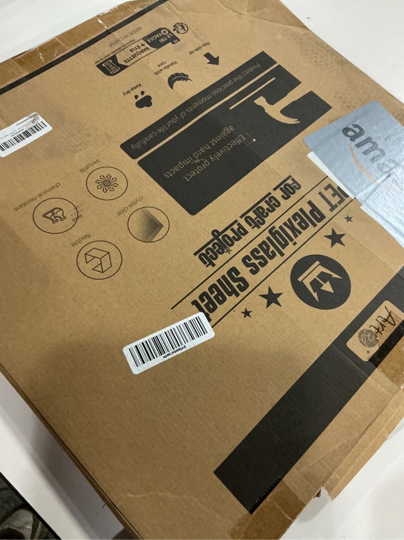 Condition photo showing Good Condition for Art3d 2Pcs 1/8" Round Clear Acrylic Sheets, 20 Inch Diameter Transparent Circle Blanks, Round Plexiglass Disc, Circle PET Panel for DIY, Cake, Crafts, Table Top 20" Diameter Clear 2