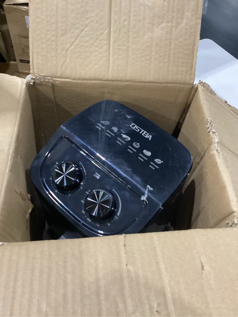 Condition photo showing Good Condition for used not tested ostba 2.5qt air fryer for 1–2 people, small air fryer with 6 menu options, dual knob manual temp & timer, 3d rapid air circulation, nonstick & dishwasher safe basket, oil-free healthy cooking 2.5 qte