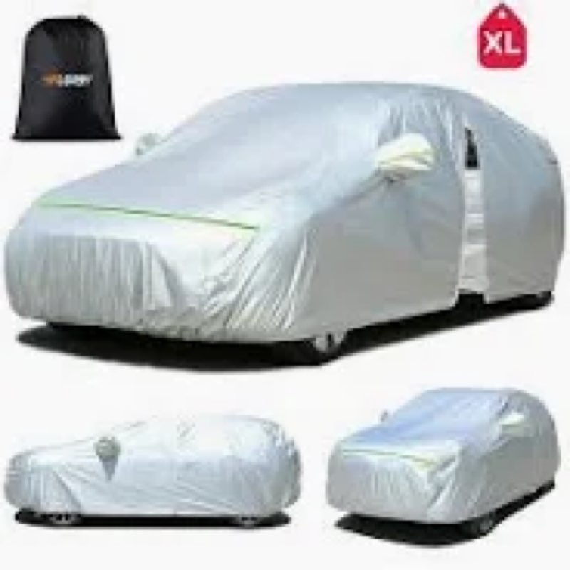 Budge Lite Car Cover, Indoor Protection, Breathable Dustproof Cover, Fits Compact Cars & Sedans up to 157 Inches, Gray, Size 1