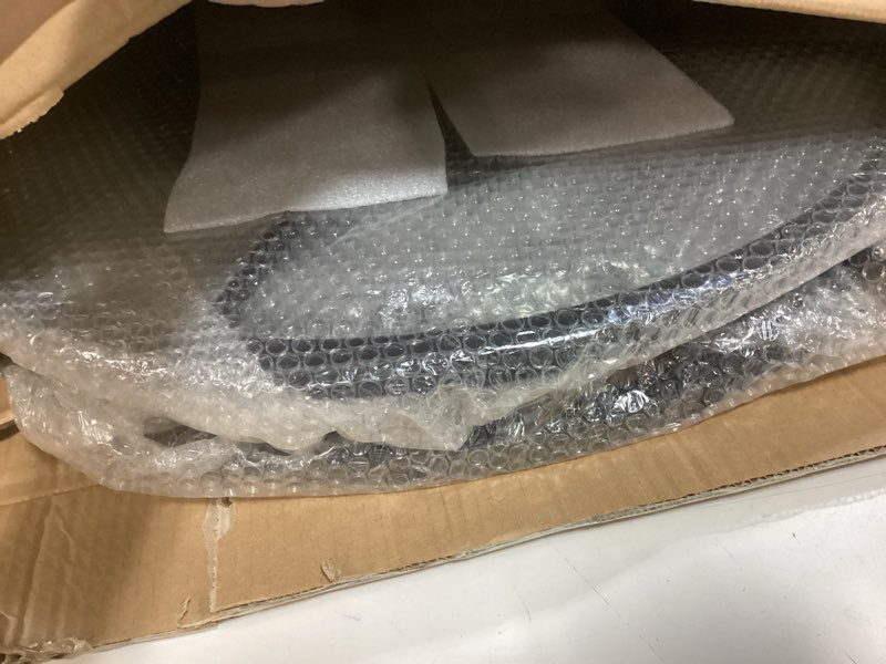 Condition photo showing Good Condition for Rotatable Round Garment Display Rack, Floor-Standing Double Space Multi-Purpose Metal Shelf for Clothes Storage, Commercial Clothing Organizer in Retail Boutiques (Black, 27.6"x 51.2") Black 27.6"x 51.2"